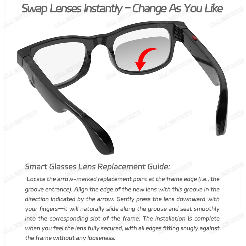 Smart Audio Brille – Bluetooth 5.4, Musik, Anrufe & Blaulichtschutz
