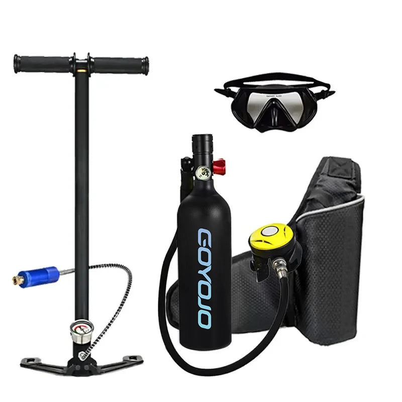 Scuba Sauerstofftank 1L Set – 10-15 Min Atemzeit, Unterwasser-Atemgerät für Wassersport
