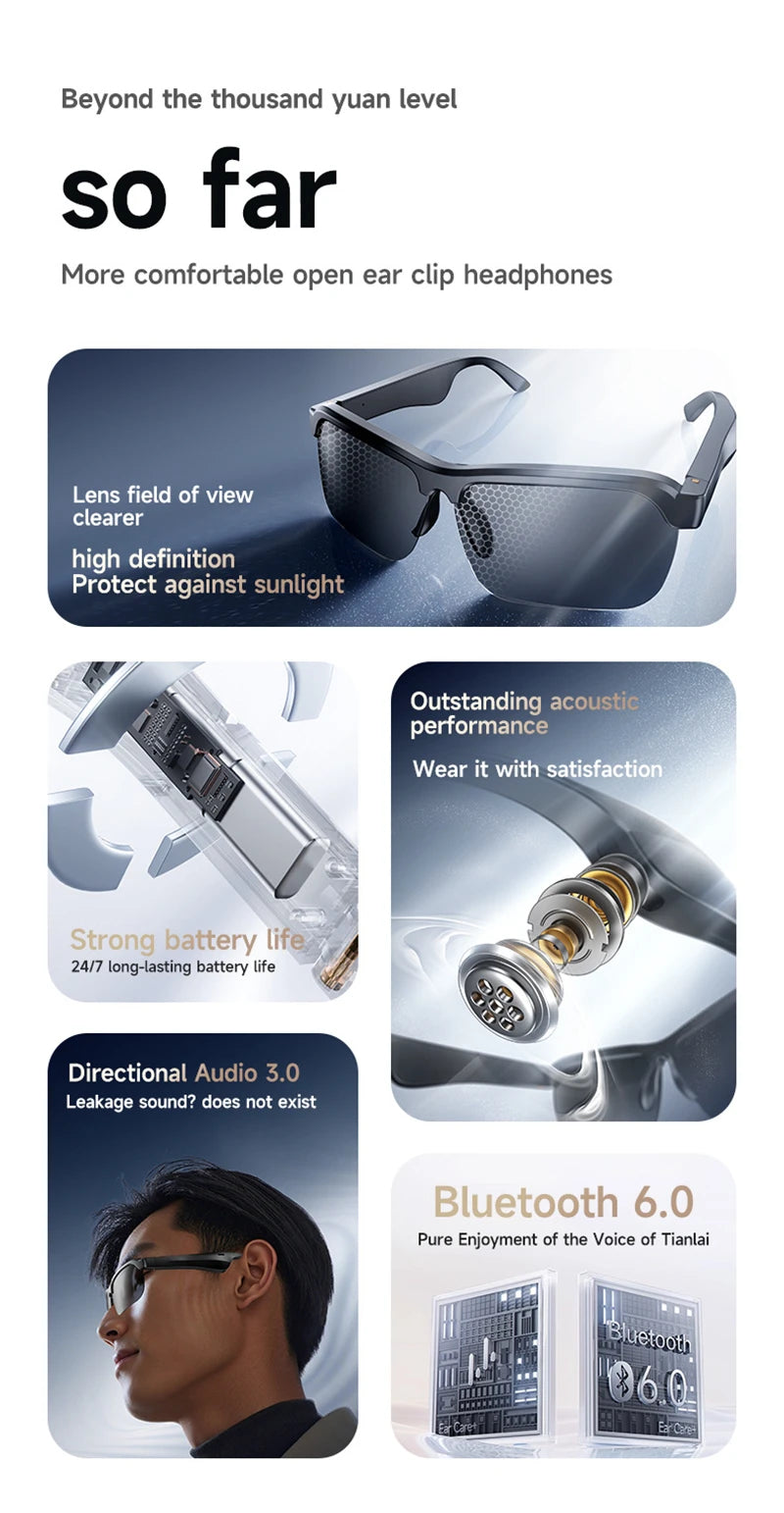 Smart Glasses 8K AI – 100MP Kamera, Bluetooth, Musik & Sonnenbrille für Damen & Herren