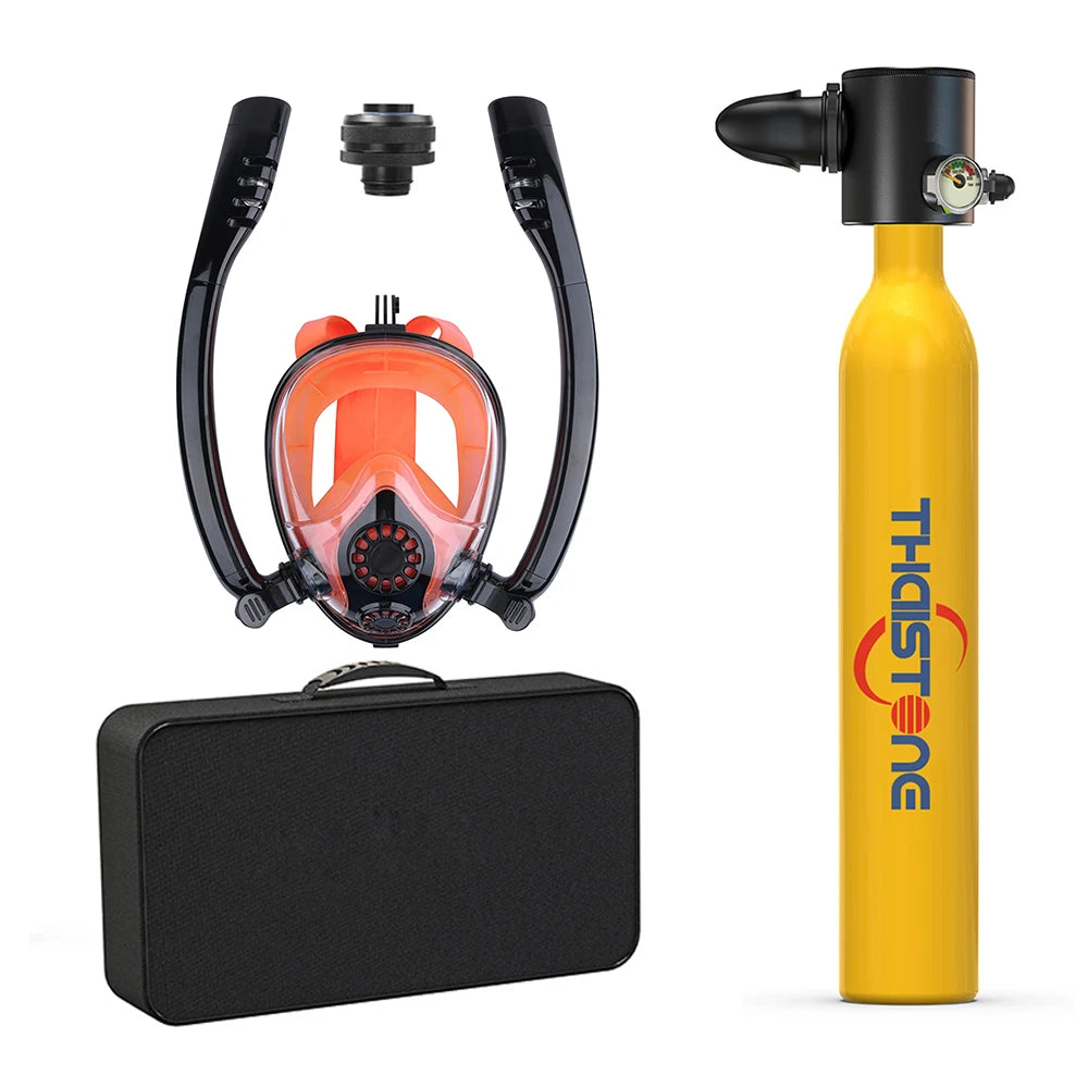 Tauchset mit Vollgesichtsmaske – 0,5 L Mini Scuba Tank & Schnorchelmaske