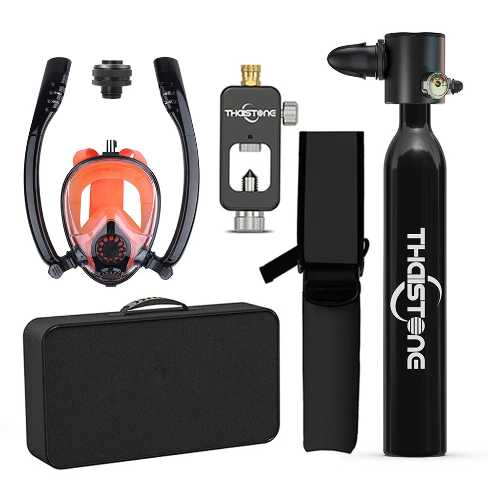 Tauchset mit Vollgesichtsmaske – 0,5 L Mini Scuba Tank & Schnorchelmaske