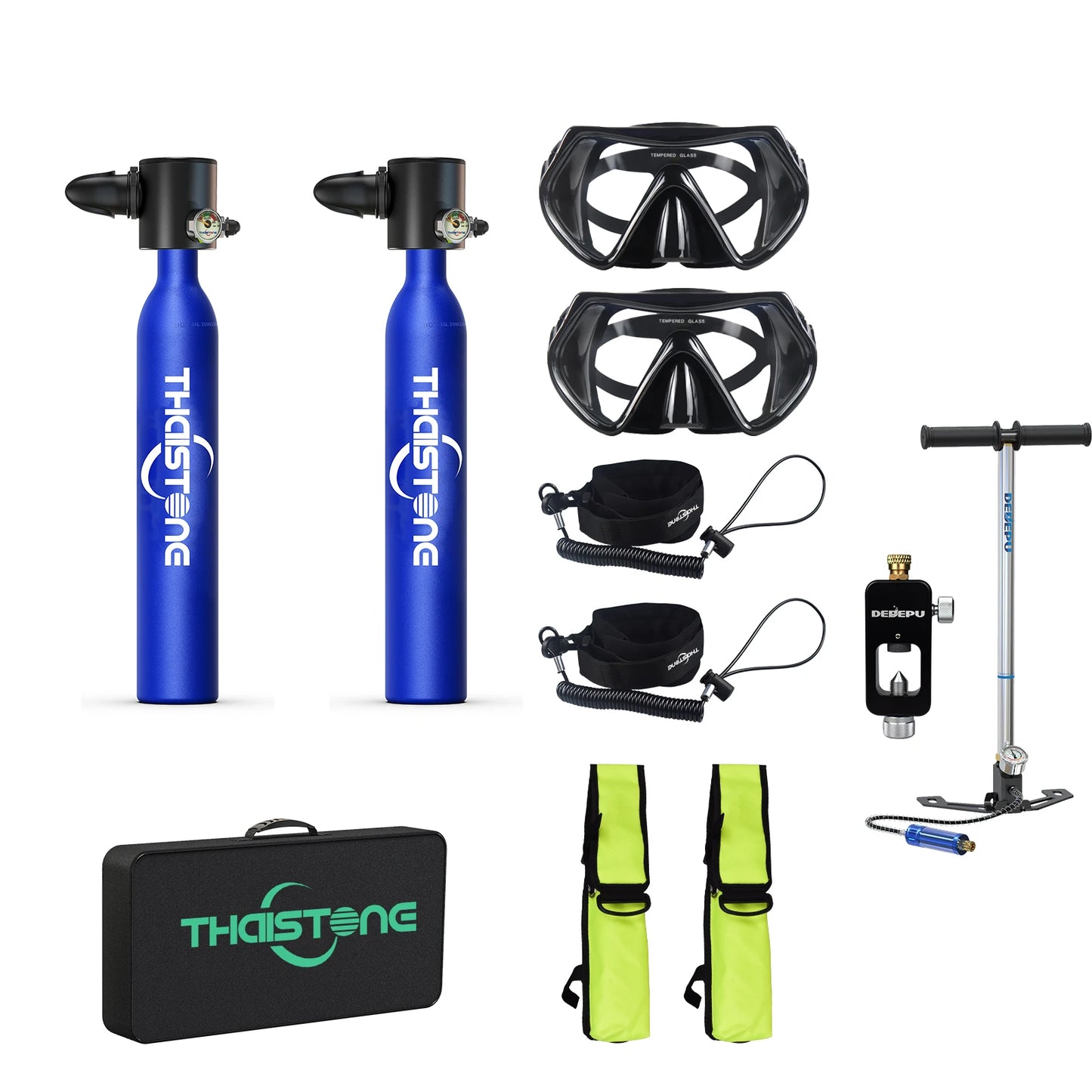 THAIITONEE Mini Scuba Tank 0,5L – Tragbare Tauschflasche für Schnorcheln & Tauchen (5-10 Min)