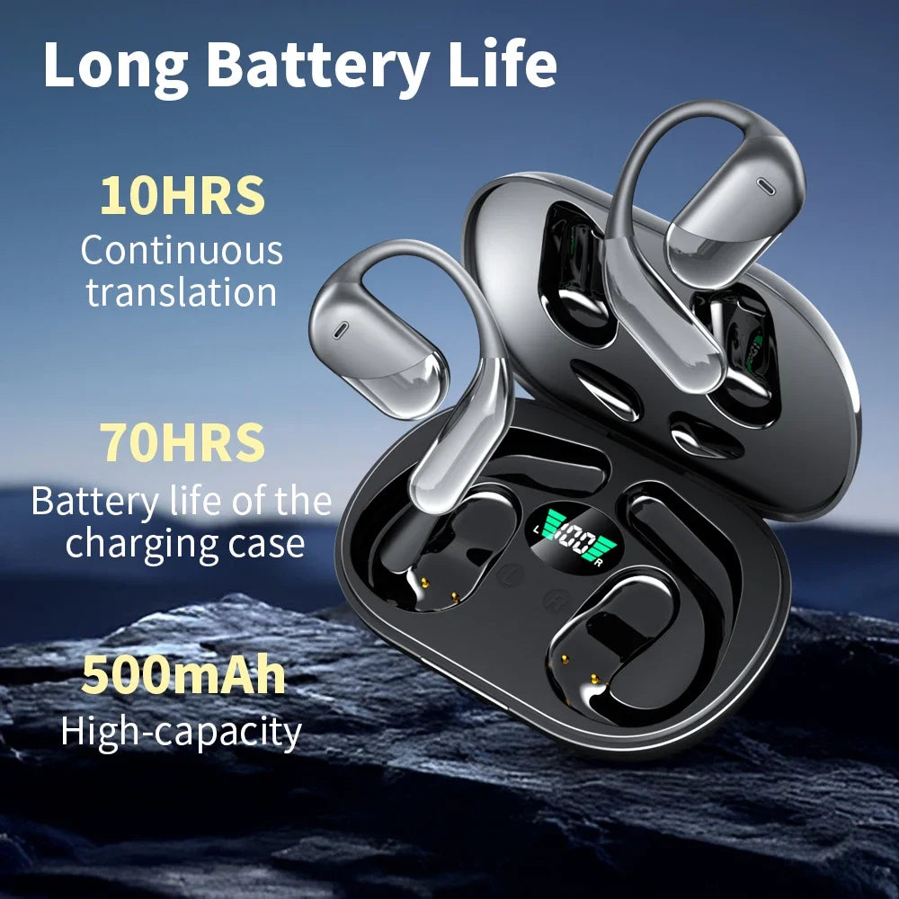 MONSTER Q16Pro KI Übersetzer-Ohrhörer – 144 Sprachen, OWS Open-Ear, 60h Akku, Bluetooth 5.4