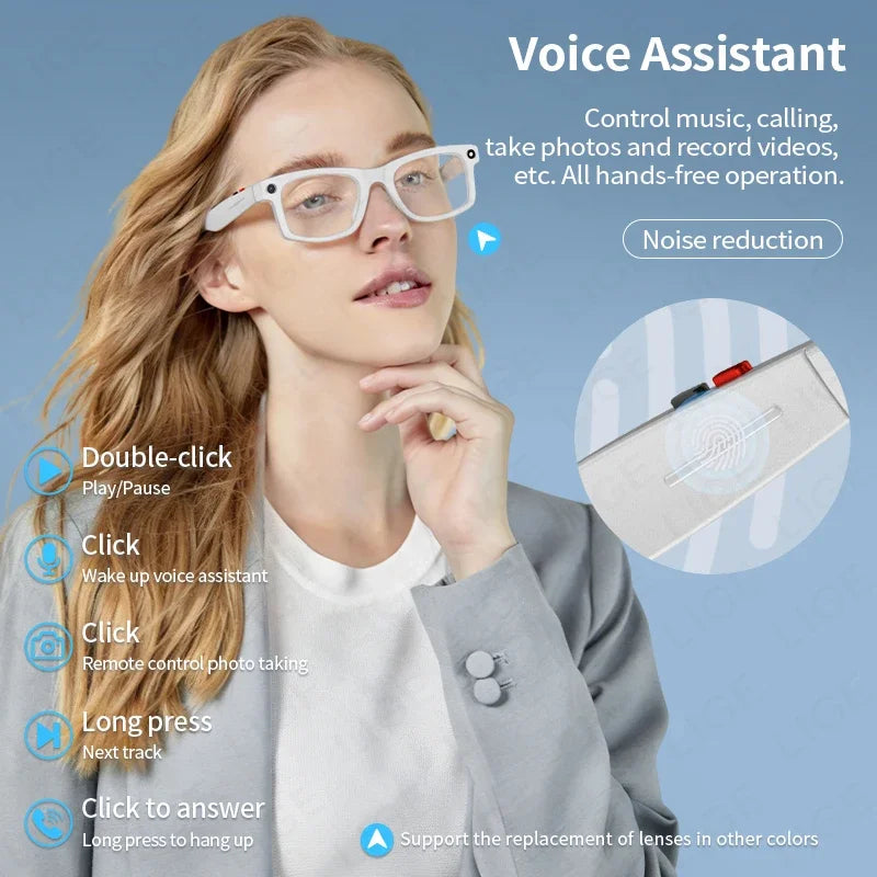 Smart Brille 2026 – Touch-Steuerung, Anti-Blaulicht, HD Foto & Video, Übersetzung & BT