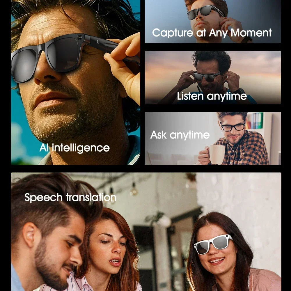 Lenovo Smart-Brille 100MP 8K HD – ChatGPT, 260mAh Akku, Bluetooth & KI-Sprachassistent