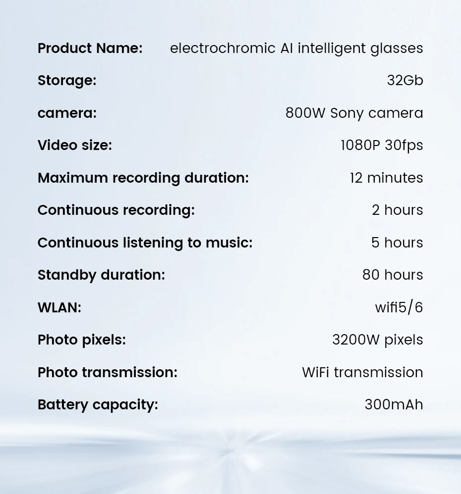 Hiwego HI-E02C KI Smart Brille – 800W Kamera, Electrochromic Glas & ChatGPT