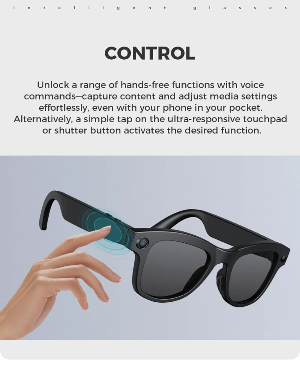 KI Smart Brille 8MP – Anti-Shake HD Video, KI-Chat, Übersetzung & Open-Ear Headset