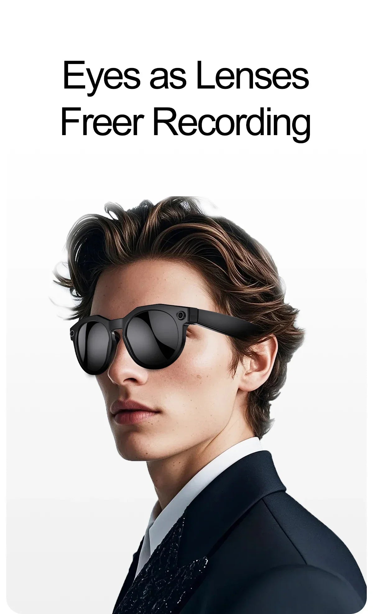 KI Smart Brille – 800W Anti-Shake Kamera, WiFi-Übertragung, IP66, KI-Übersetzung & BT