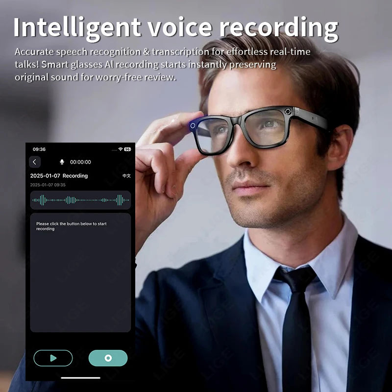 KI Smart Brille 2026 – HD Kamera, Übersetzung & Bluetooth Audio