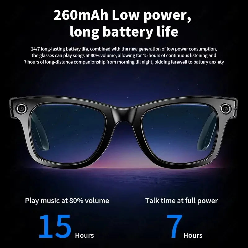 2026 KI Smart-Brille 8MP – 100+ Sprachen Übersetzung, Bluetooth, Musik & Video
