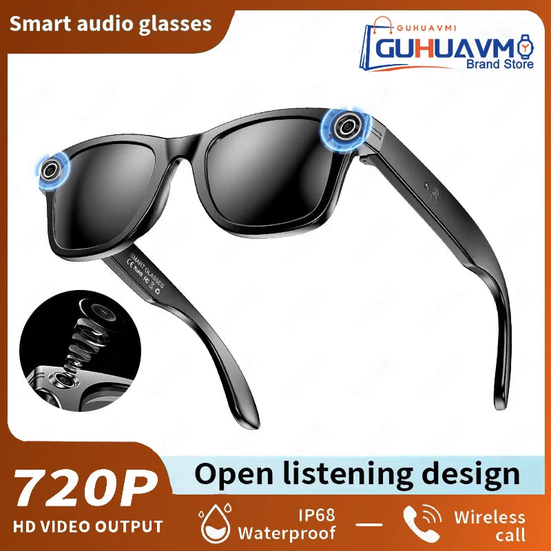 KI Smart Brille – 800W Anti-Shake HD Kamera, Übersetzung, Musik & BT Anruf