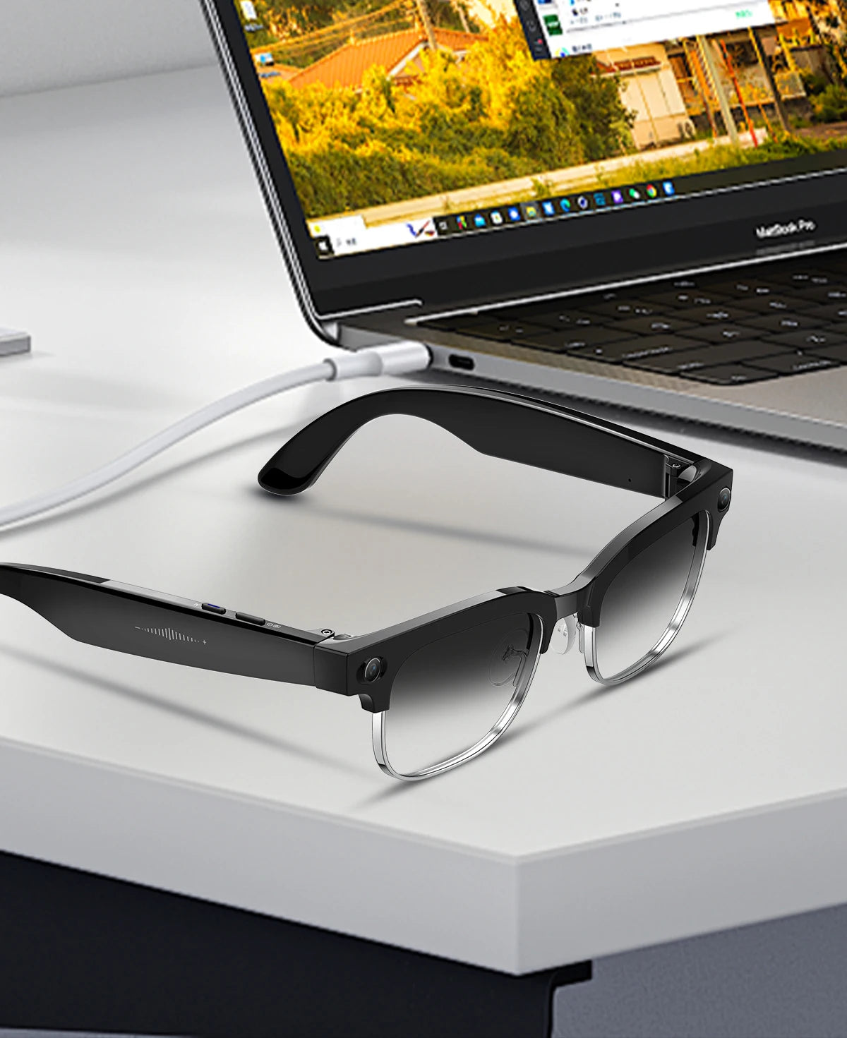 KI Smart Brille W630 – 800W Dual-Kamera, 120+ Sprachen, IP66, Farbwechsel