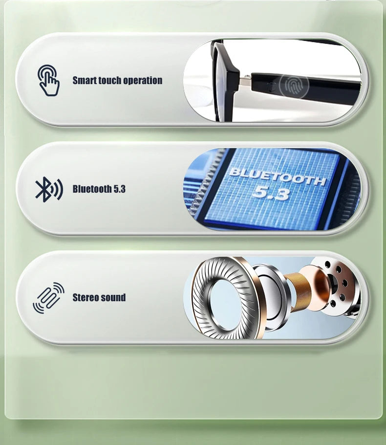 GS08 Smart-Brille Herren 2-in-1 – UV-Schutz, Polarisiert, Anti-Blaulicht & Musik
