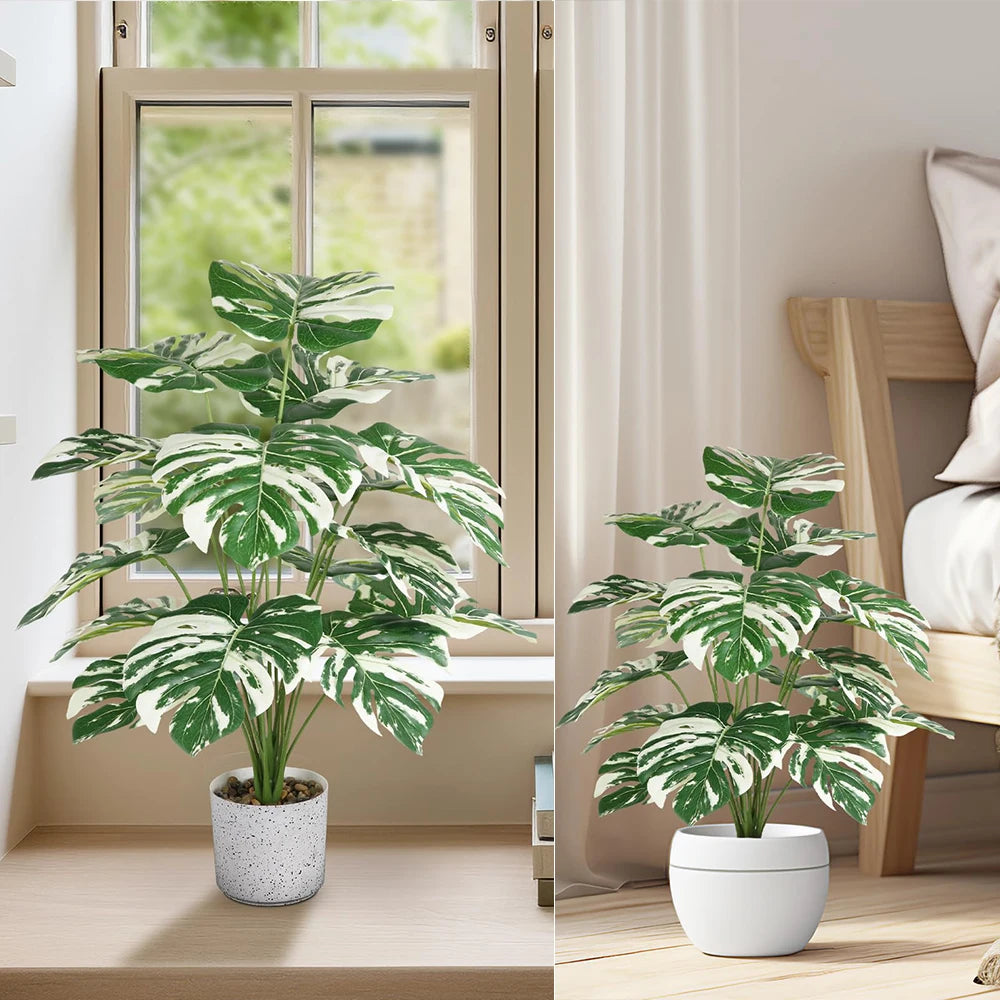 Künstliche Palme im Topf – 29 Zoll Monstera Deko Pflanze für Indoor & Outdoor
