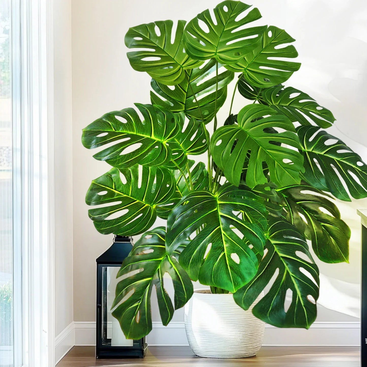 Künstliche Pflanzen Deko – Tropische Monstera für Wohnzimmer