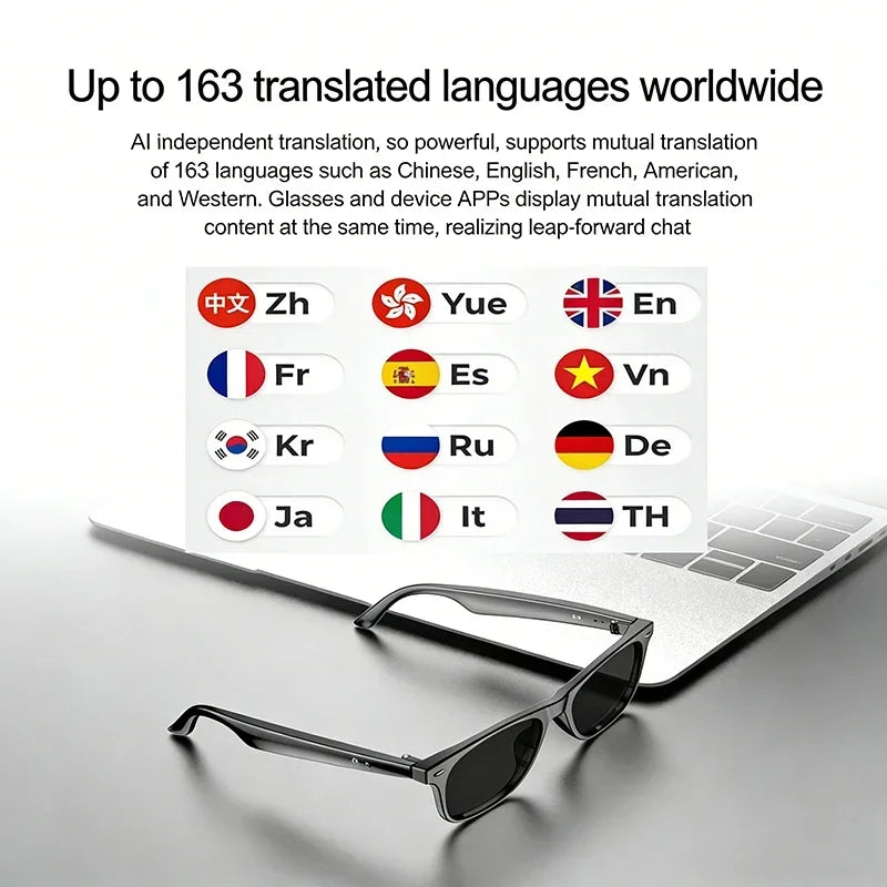 Smart Brille W100 – IP67 Wasserdicht, 164 Sprachen, GPS, Ultraleicht 25g