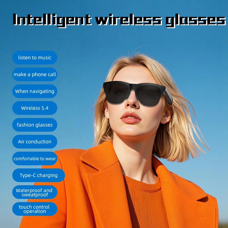 Bluetooth Sport Sonnenbrille – Musik, Anrufe, KI-Übersetzung & UV-Schutz