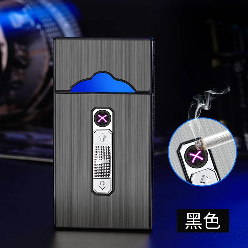 B05 USB-Zigarettenetui für 20 Zigaretten mit Dual-Lichtbogen-Feuerzeug – Produktbild 21