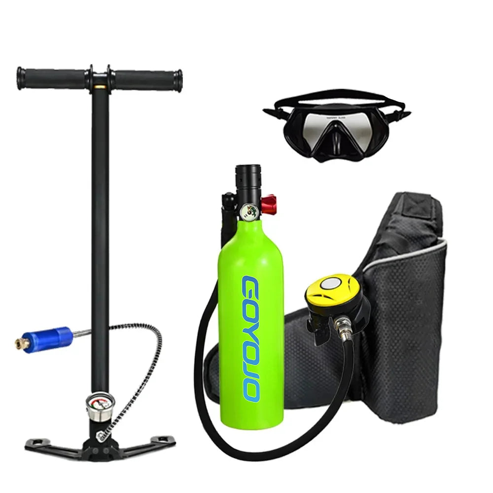 Scuba Sauerstofftank 1L Set – 10-15 Min Atemzeit, Unterwasser-Atemgerät für Wassersport