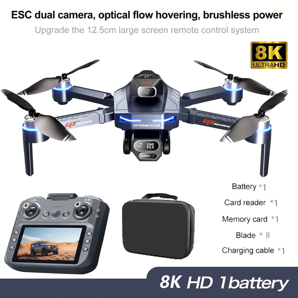 GT8 Drohne – 4K/8K Kamera, GPS, Brushless, Hinderniserkennung, 20 Min.