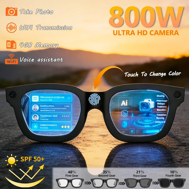 Smart Glasses HD E02 – 8MP Kamera, KI-Übersetzung, WLAN & Bluetooth