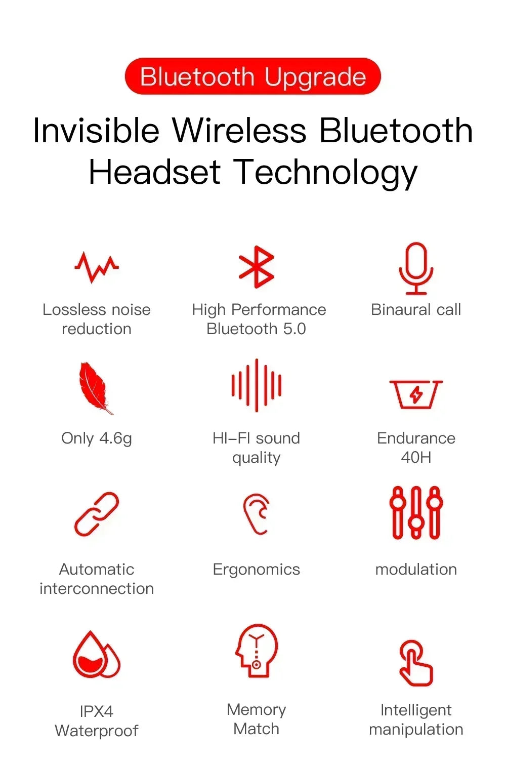 E6S TWS Bluetooth Earbuds – Noise Cancelling Kopfhörer mit Mikrofon