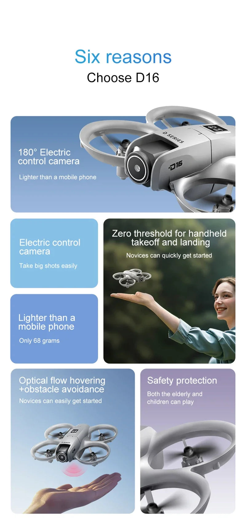 Lenovo D16 Drohne 8K GPS – Brushless Motor, Hinderniserkennung, Dual-Kamera & Optischer Fluss