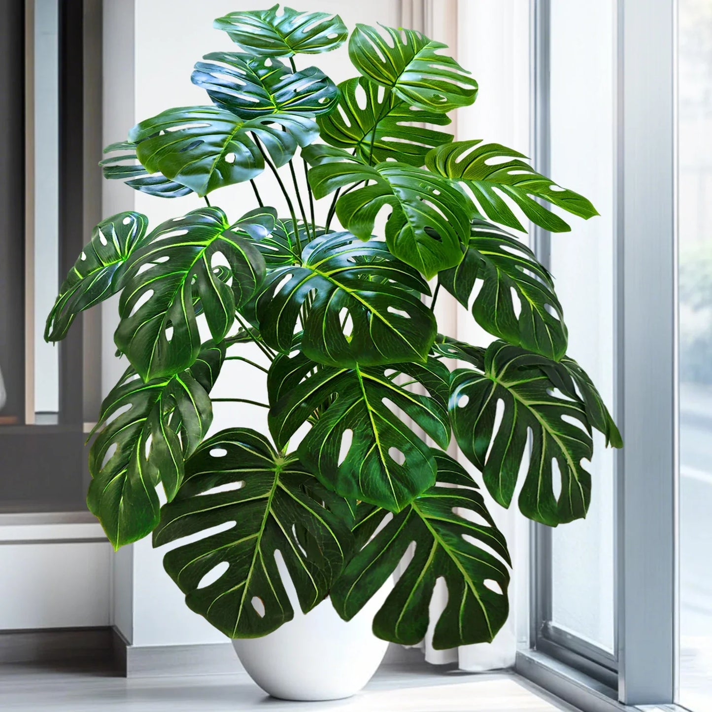 Künstliche Pflanzen Deko – Tropische Monstera für Wohnzimmer