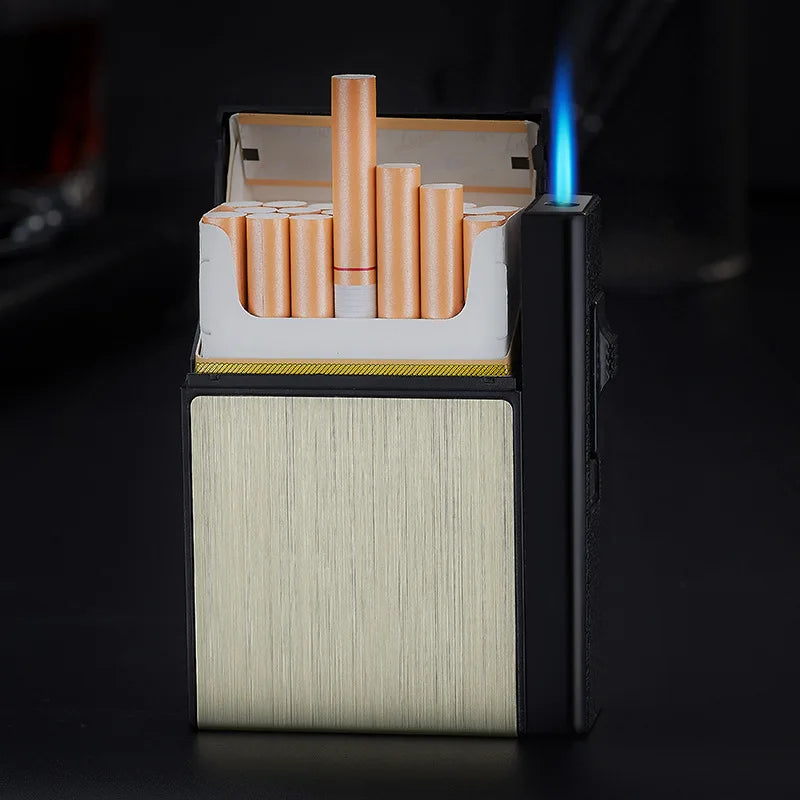 Metall-Zigarettenetui für 20 Zigaretten mit Turbo-Gasfeuerzeug – Produktbild 21