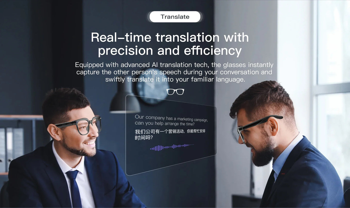 KI Smart Brille 2026 – 800W Kamera, Farbwechsel-Gläser, Wasserdicht, Übersetzung & BT