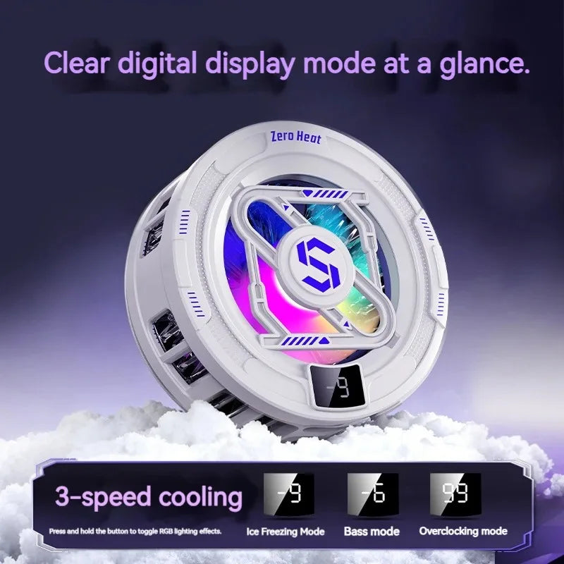 K52 KI Handy-Kühler – Magnetisch, RGB, Digitaldisplay & Gaming-Kühlung – Frontansicht