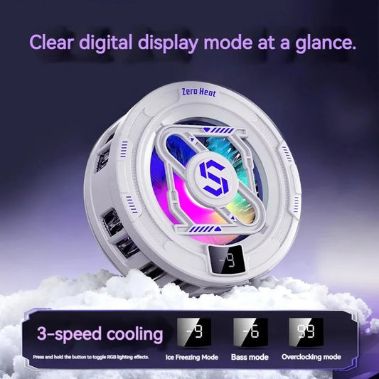 K52 KI Handy-Kühler – Magnetisch, RGB, Digitaldisplay & Gaming-Kühlung – Frontansicht