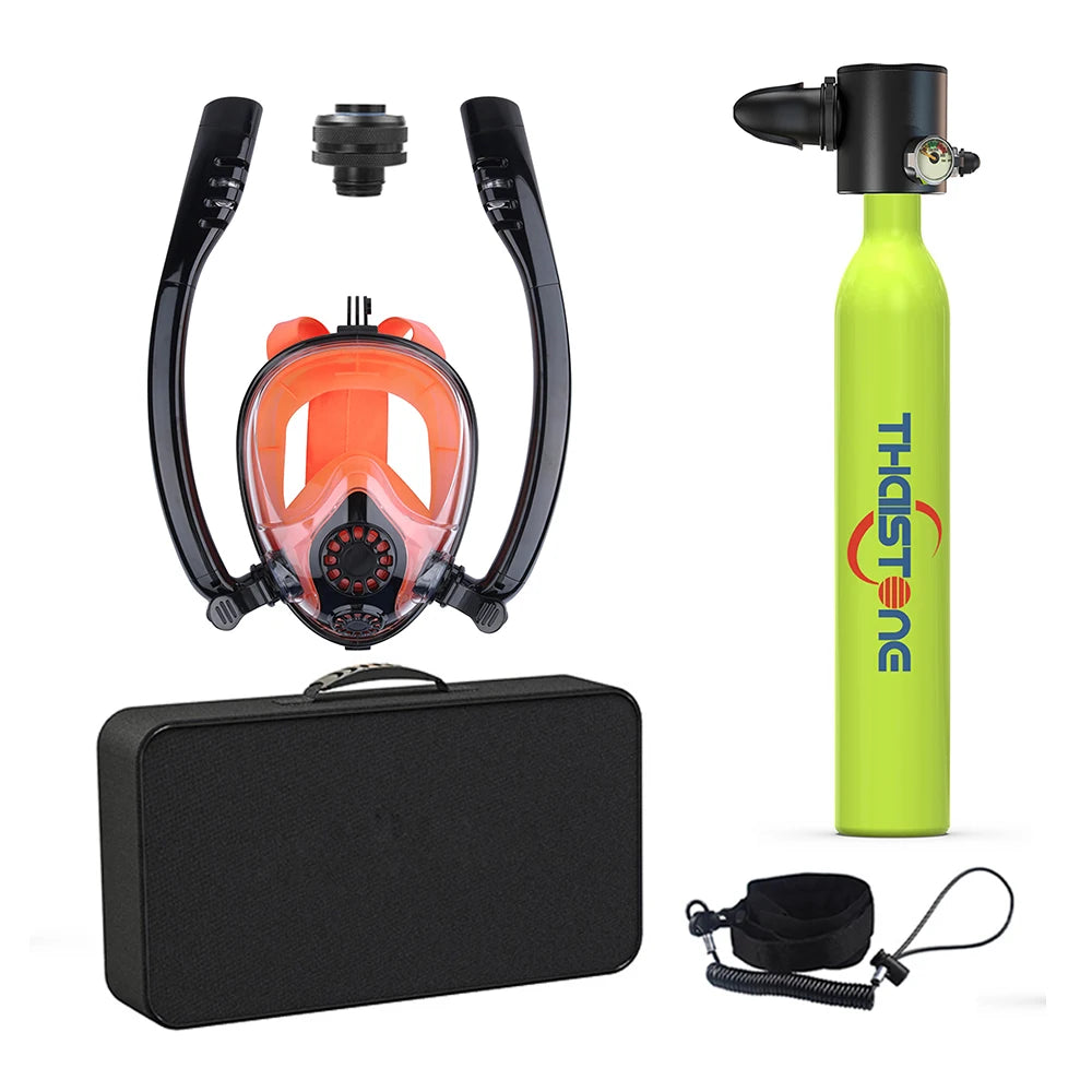 Tauchset mit Vollgesichtsmaske – 0,5 L Mini Scuba Tank & Schnorchelmaske