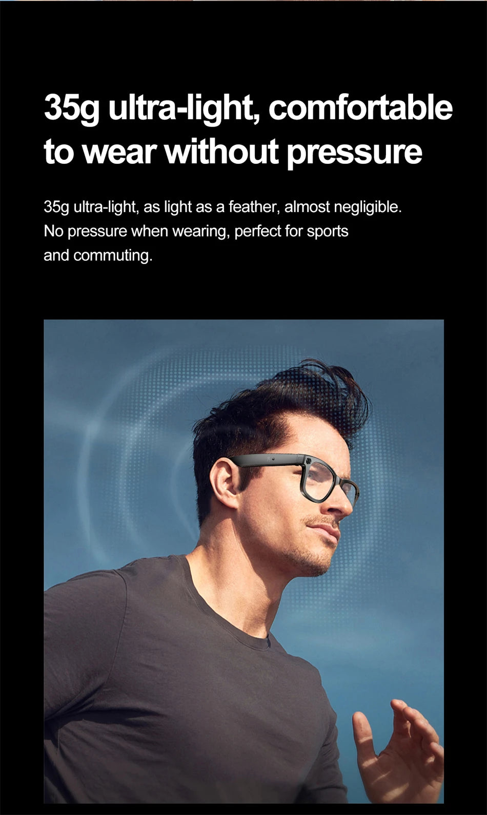 KI Smart Brille 2026 – HD Kamera, Übersetzung & Bluetooth Audio
