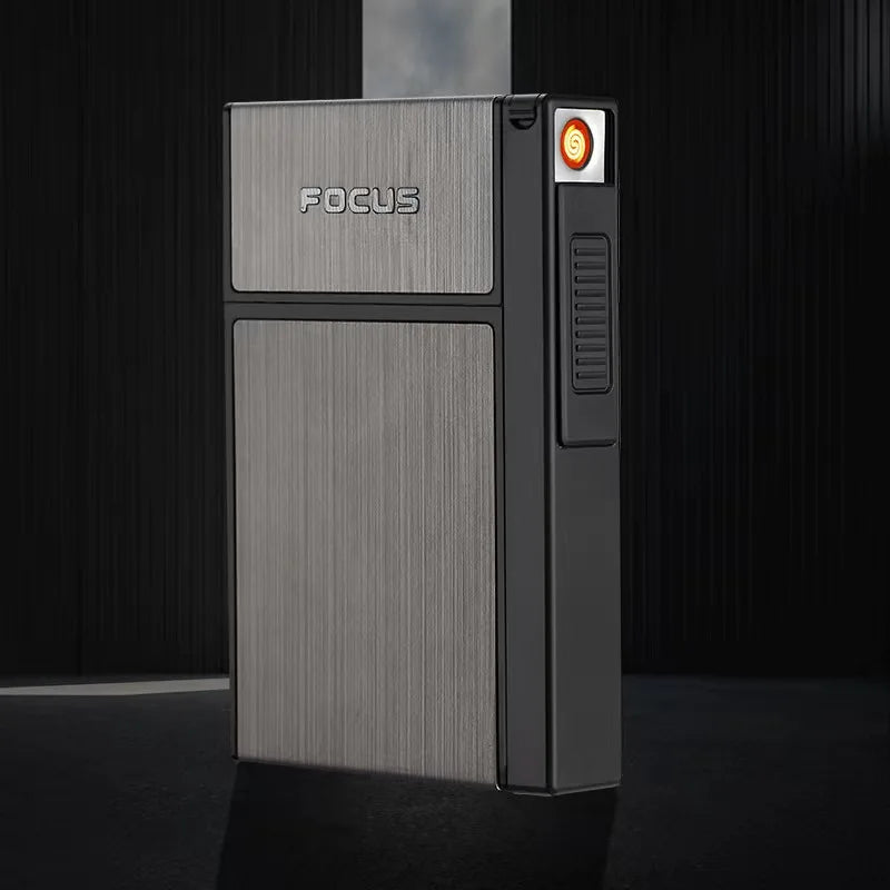 Metall-Zigarettenetui für 20 Zigaretten mit Turbo-Gasfeuerzeug – Produktbild 22