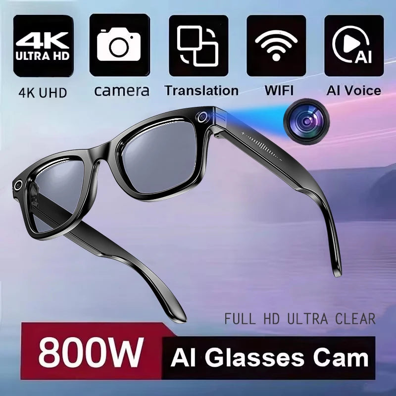 KI Smart Brille 2026 – 4K Kamera, Bluetooth Anruf & KI-Sprachassistent