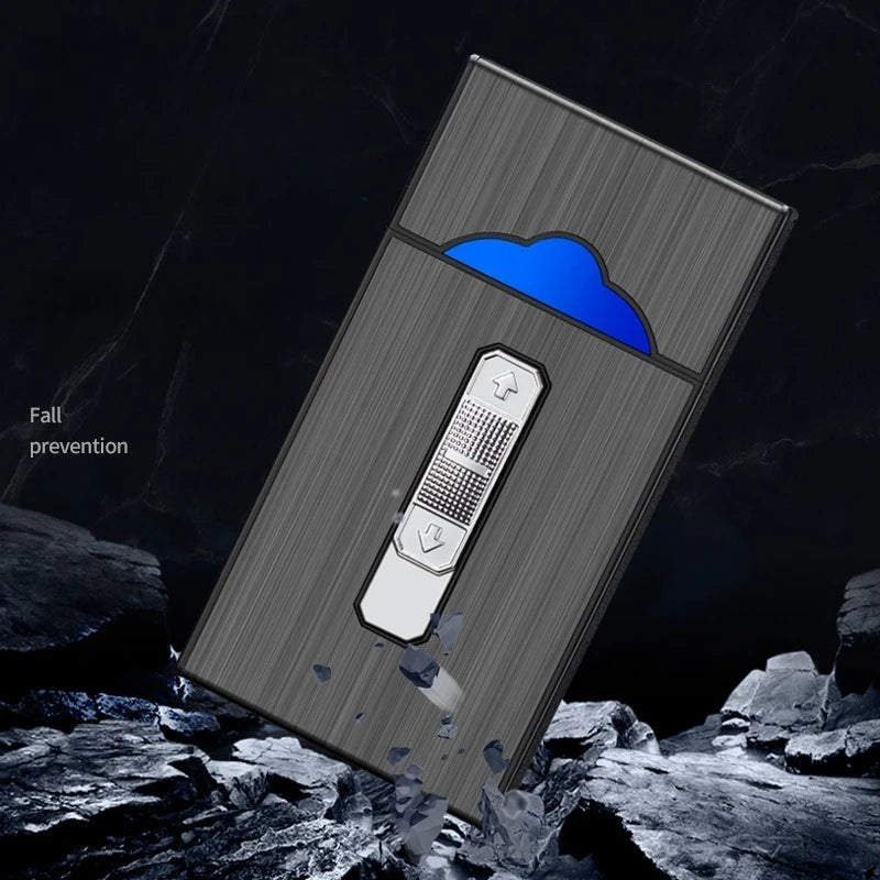 B05 USB-Zigarettenetui für 20 Zigaretten mit Dual-Lichtbogen-Feuerzeug – Produktbild 3