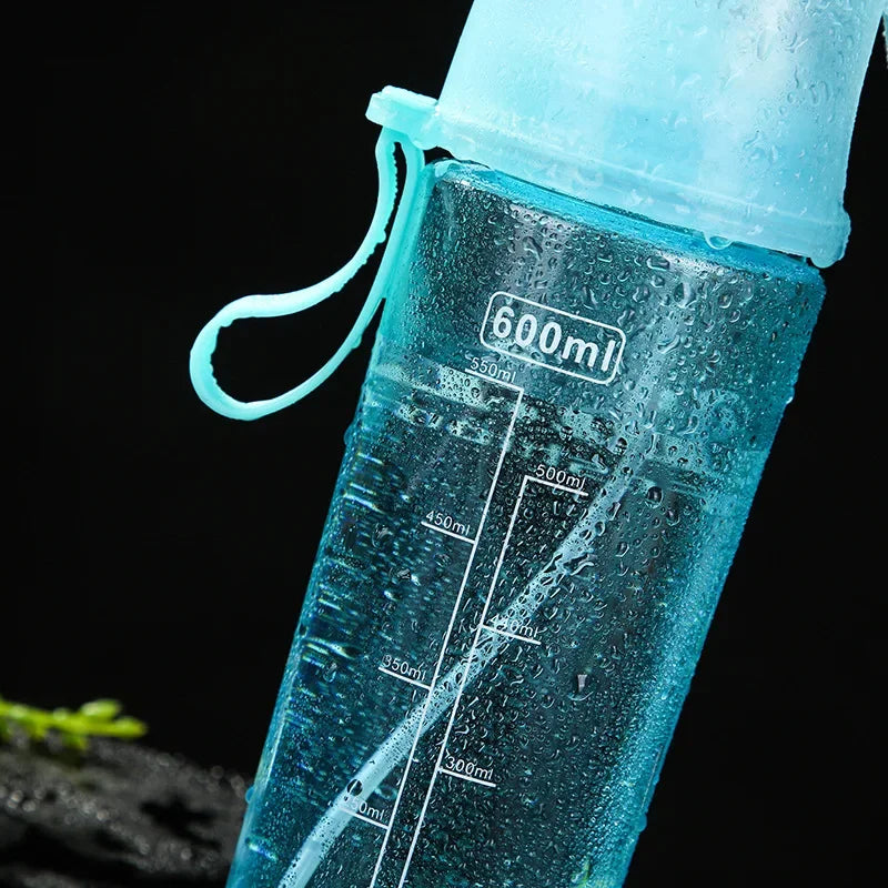 Sprühwasserflasche mit Strohhalm 600ml – BPA-frei, für Sport, Fitness & Reisen – Bild 4