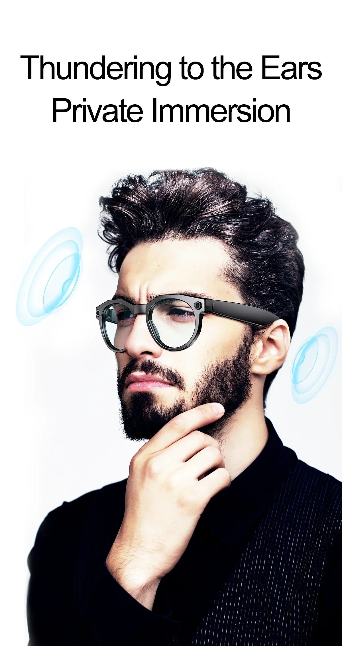 KI Smart Brille – 800W Anti-Shake Kamera, WiFi-Übertragung, IP66, KI-Übersetzung & BT