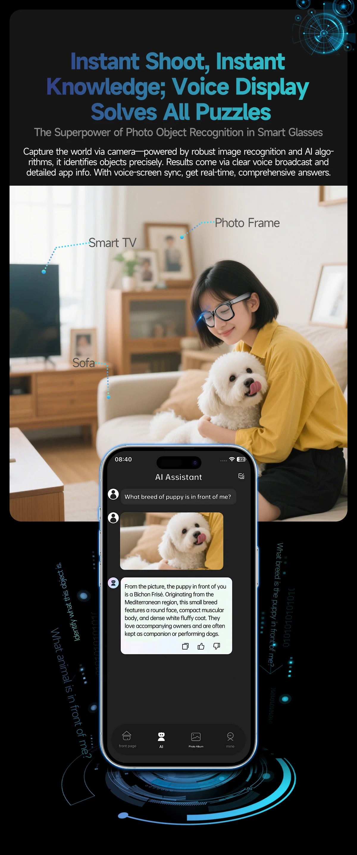 2026 Smart Brille 800W KI-Kamera – KI-Bilderkennung, Anrufe, Sprachassistent & Übersetzung