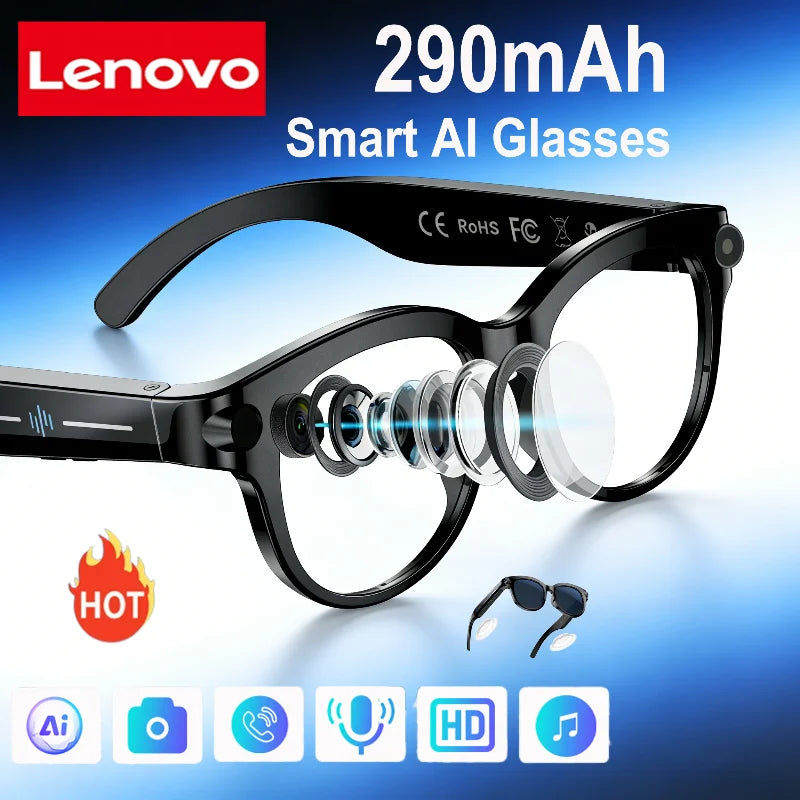 Lenovo AI Smart Glasses – Meeting Aufnahme, Übersetzung & Outdoor Sport