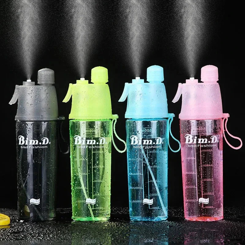 Sprühwasserflasche mit Strohhalm 600ml – BPA-frei, für Sport, Fitness & Reisen – Detailansicht