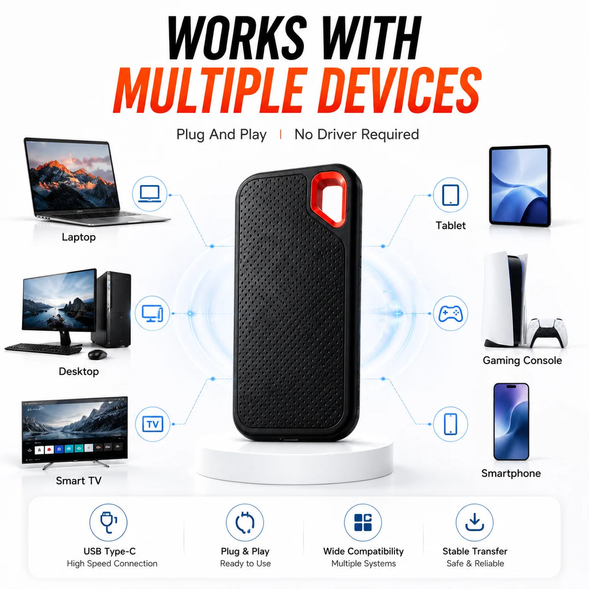 Portable SSD – Wasserdicht & Stoßfest, bis 2TB, USB 3.1, Plug & Play – Bild 4