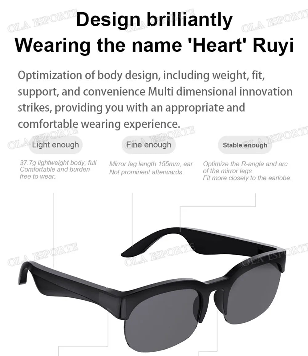 Smart Audio Brille – Bluetooth 5.3, Übersetzung in 144 Sprachen & 6h Akku