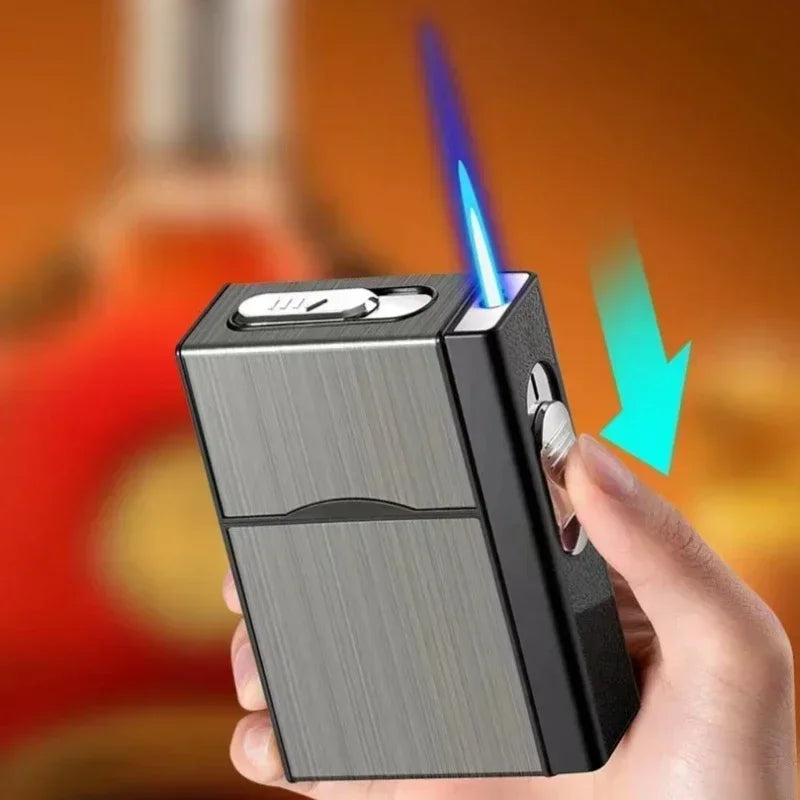 3-in-1-Zigarettenetui für 20 Zigaretten mit Gas- und USB-Feuerzeug – Produktbild 3