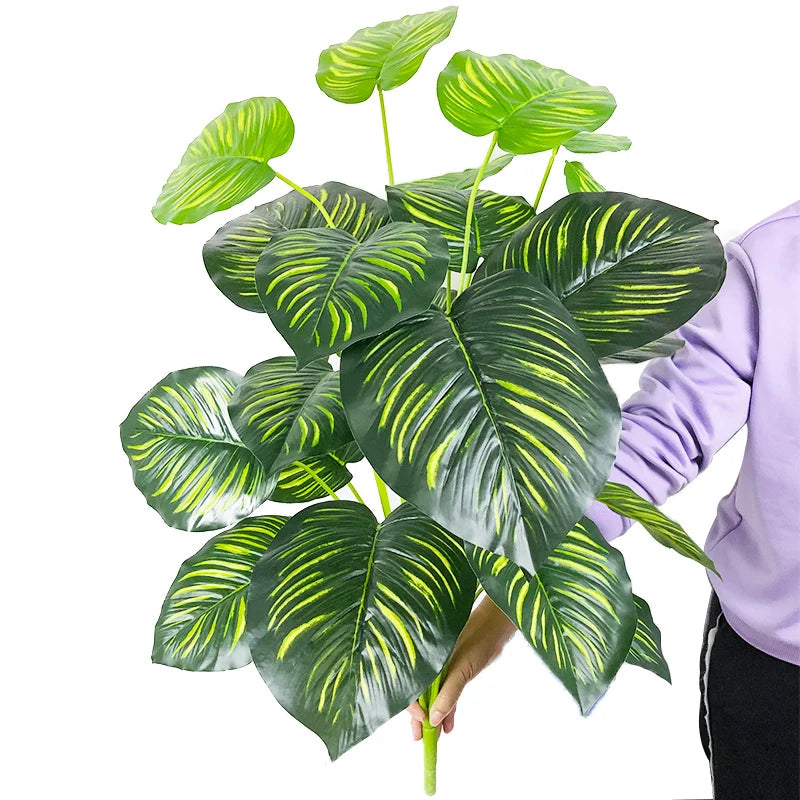 Kunstpflanze Monstera Schildblatt – Realistische Kunstblätter für Innen & Außen, Heimdeko