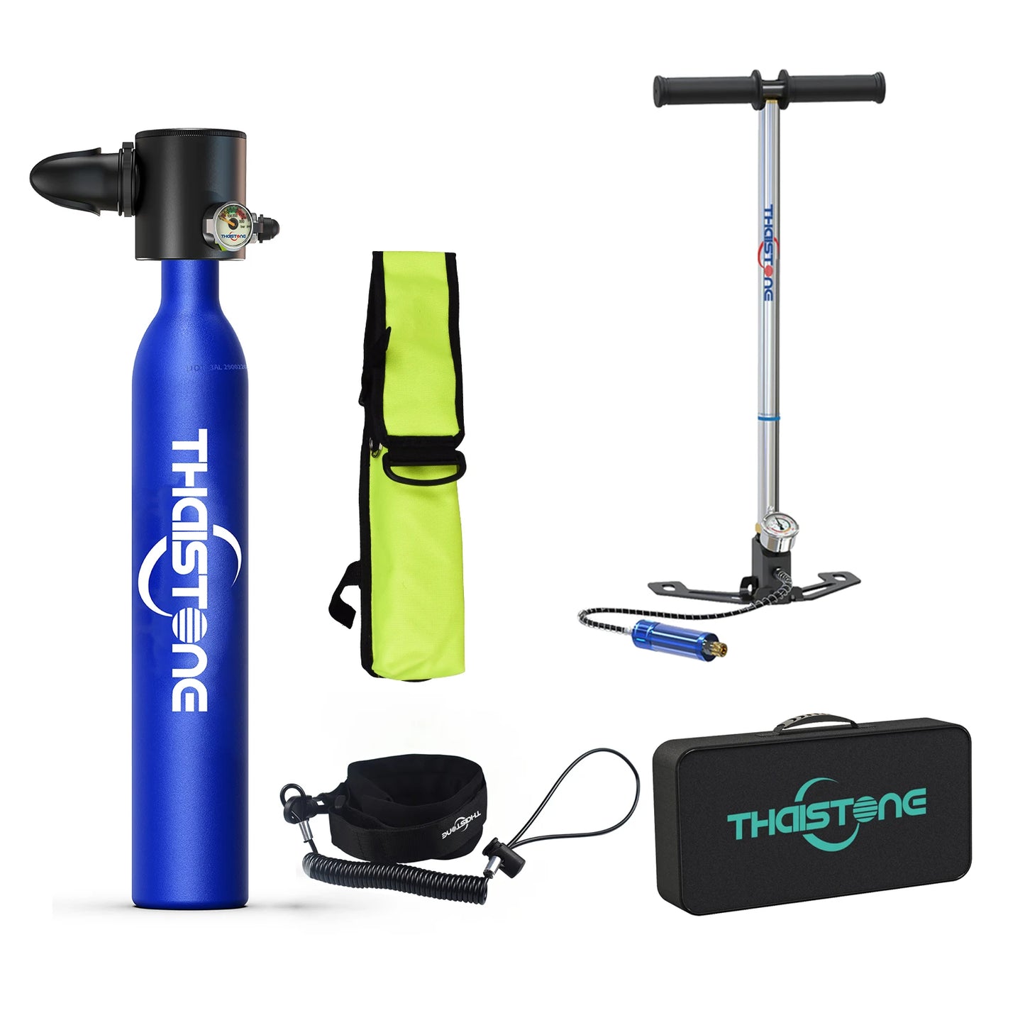 THAIITONEE Mini Scuba Tank 0,5L – Tragbare Tauschflasche für Schnorcheln & Tauchen (5-10 Min)