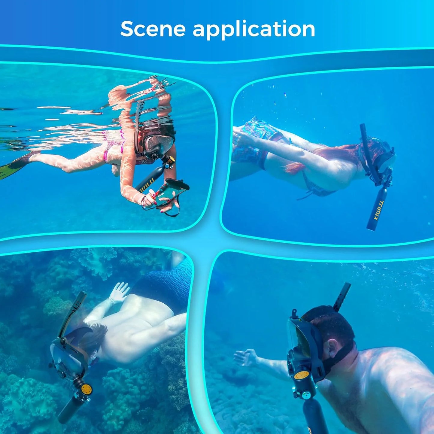 TRIMIX Mini Scuba Tank Set 0,5L – Mit Maske & Tasche, 10 Min Atemzeit für Schnorcheln & Tauchen