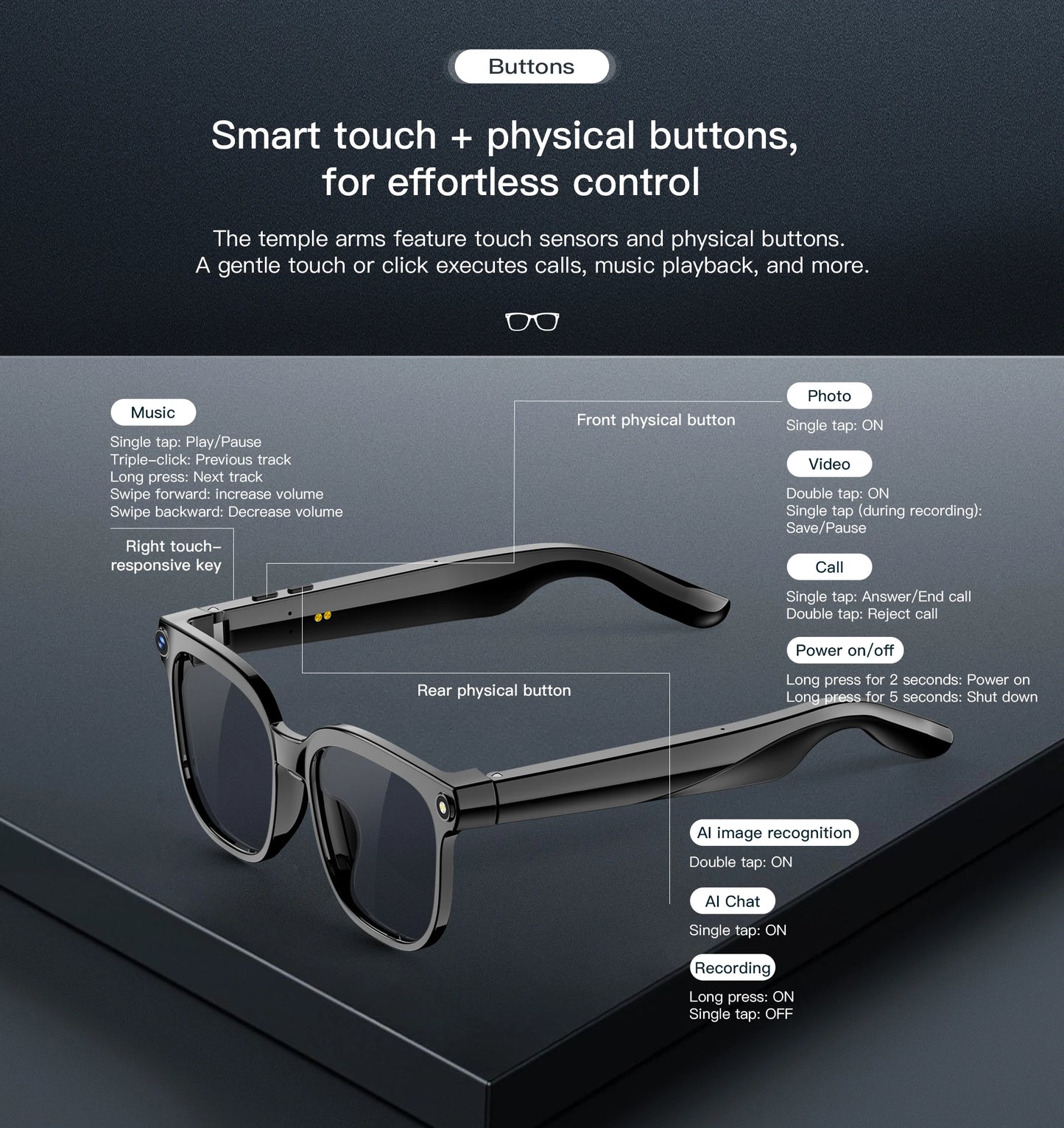 W630 Smart Brille – Kamera, KI-Übersetzung & WiFi Streaming