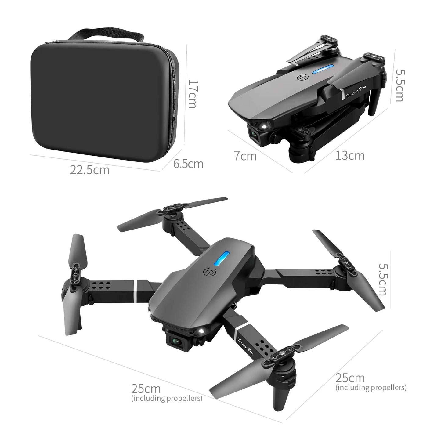 JJRC E88/E99 Drohne – 4K Dual-Kamera, Display-Fernbedienung, Faltbar